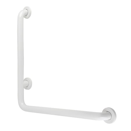 Kingston Brass Traditional GBL1224CSRW 24"x 24" L-Shaped Grab Bar - Right Hand, White, 27.06 L, Stainless Steel GBL1224CSRW